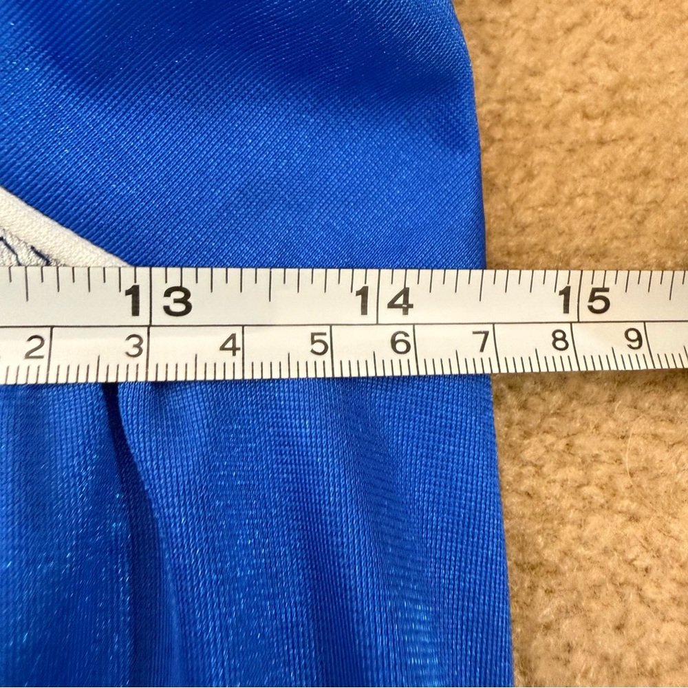 Vintage 1980 Art deco Royal Blue Long Slip Dress Nightgown - Picture 14 of 16